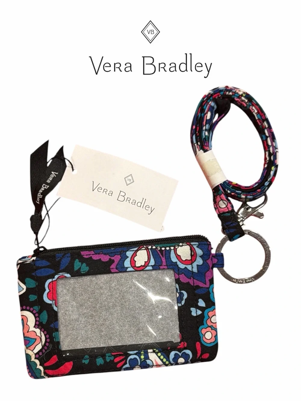 Vera Bradley Haymarket Paisley Zip ID‎ and Lanyard